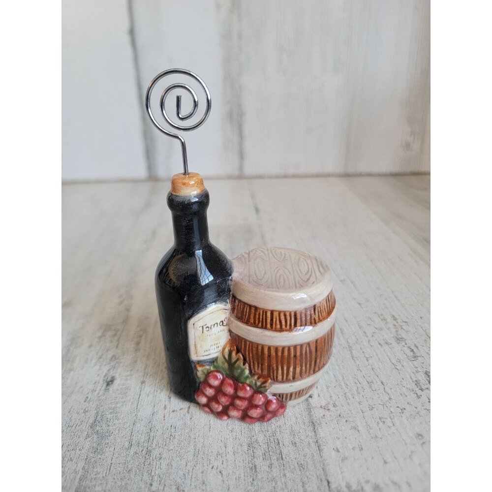 Grasslands road wine bottle barrel photo card‎ holder vintage